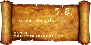 Trummer Borbála névjegykártya